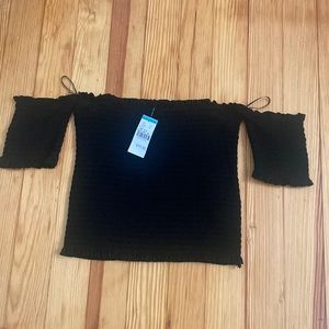 Black off the shoulder top